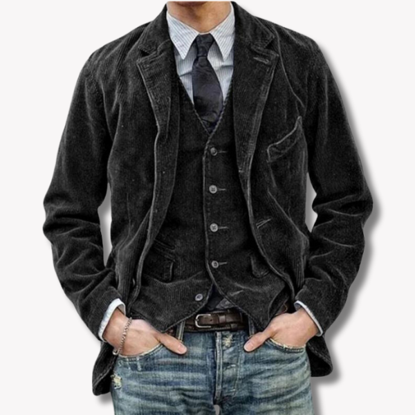Ensemble blazer et gilet homme élégant. Coupe raffinée, style intemporel.