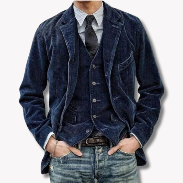 Ensemble blazer et gilet homme élégant. Coupe raffinée, style intemporel.