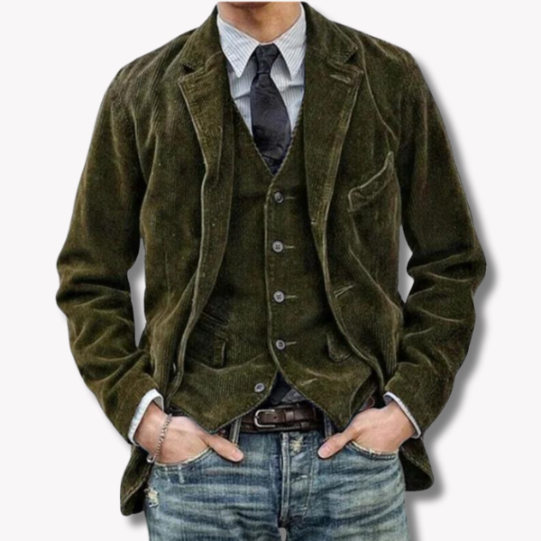 Ensemble blazer et gilet homme élégant. Coupe raffinée, style intemporel.
