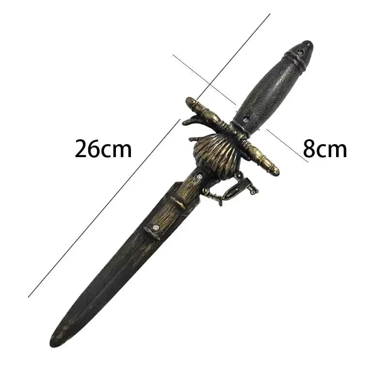 Ensemble complet déguisement pirate garçon, veste marron, bandana rouge, épée, pour aventures et explorations.