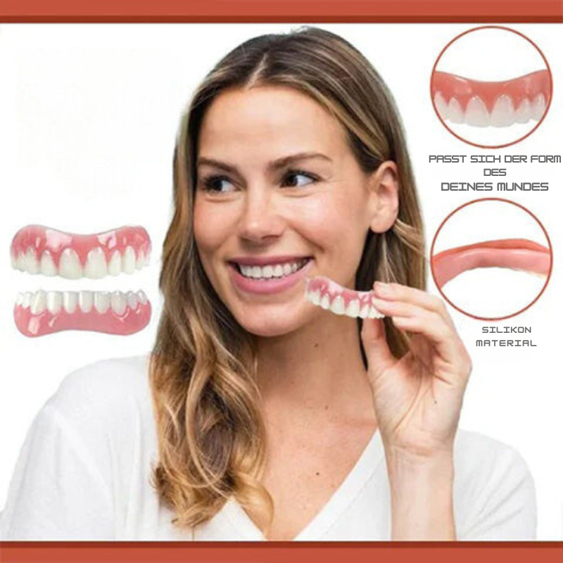 Kit complet de prothèses dentaires en silicone pour adultes, conçu pour le confort et une apparence naturelle des dents.