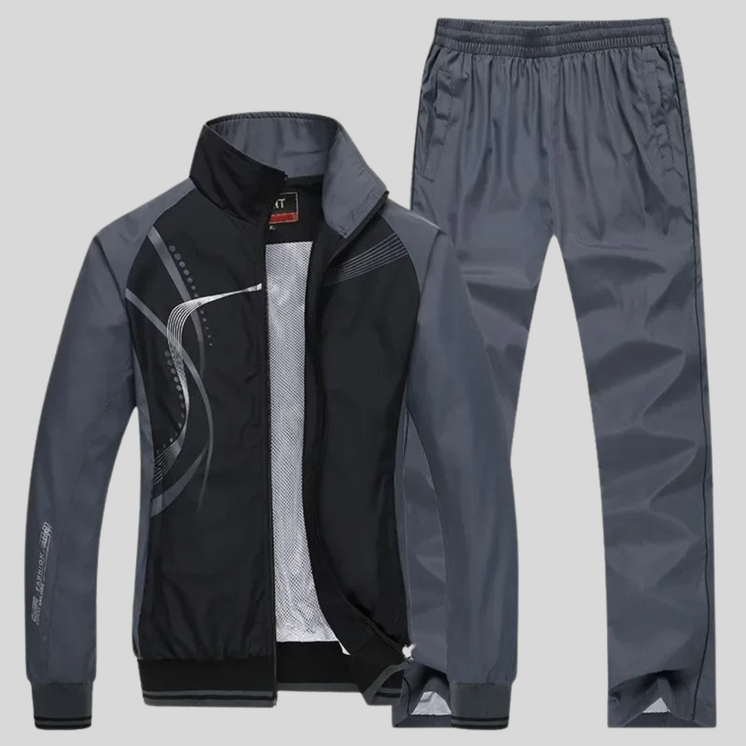 Ensemble sportwear homme doux et respirant, parfait pour le sport ou une tenue décontractée quotidienne. Style athlétique.