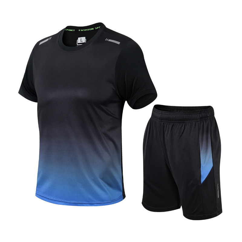 Ensemble sport homme deux pièces: t-shirt & short confortables. Style décontracté pour fitness, entraînement d'été.