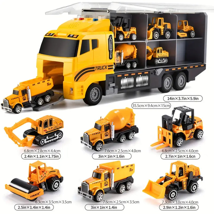 Jouet construction enfants : pelleteuse, camion-benne, chargeuse. Stimule l'imagination et la créativité.