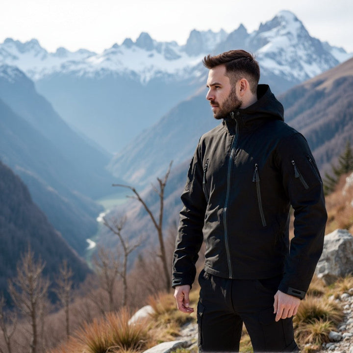 Vêtement technique homme Marcus camouflage, pantalon veste imperméable pour hiver et plein air.