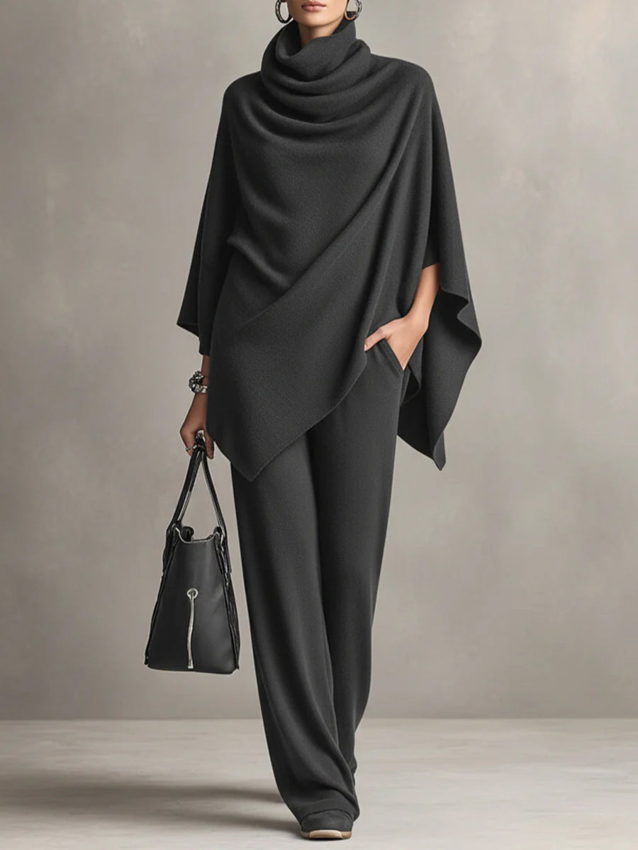 Mode femme : ensemble deux pièces élégant et chic, coupe drapée pour un look stylé.