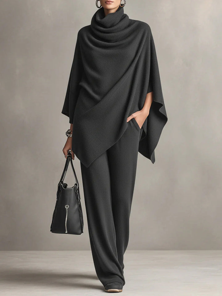 Mode femme : ensemble deux pièces élégant et chic, coupe drapée pour un look stylé.