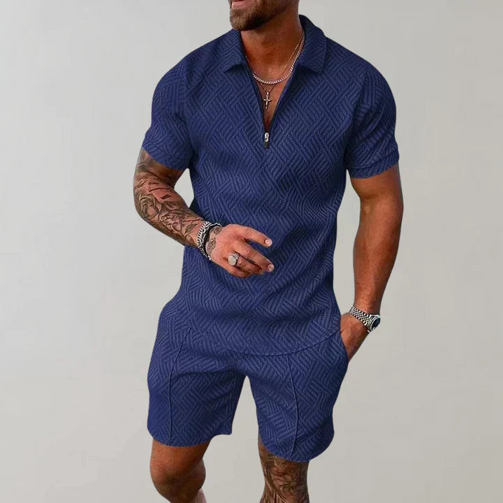 Style homme décontracté avec cet ensemble respirant en coton et lin léger, parfait pour l'été.