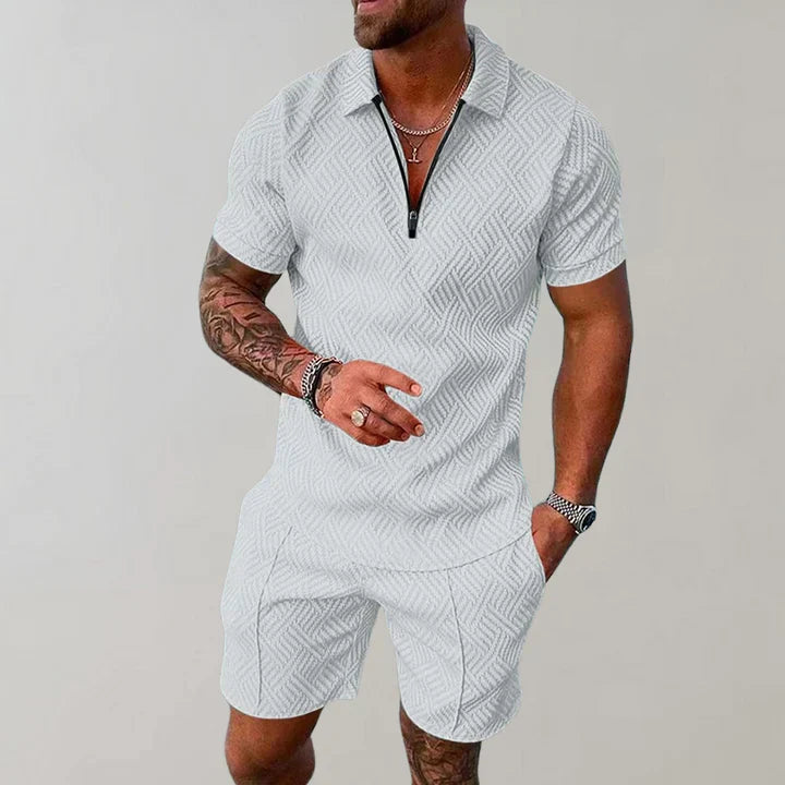 Vêtements homme d'été décontractés : ensemble en coton lin respirant et léger, très confortable.