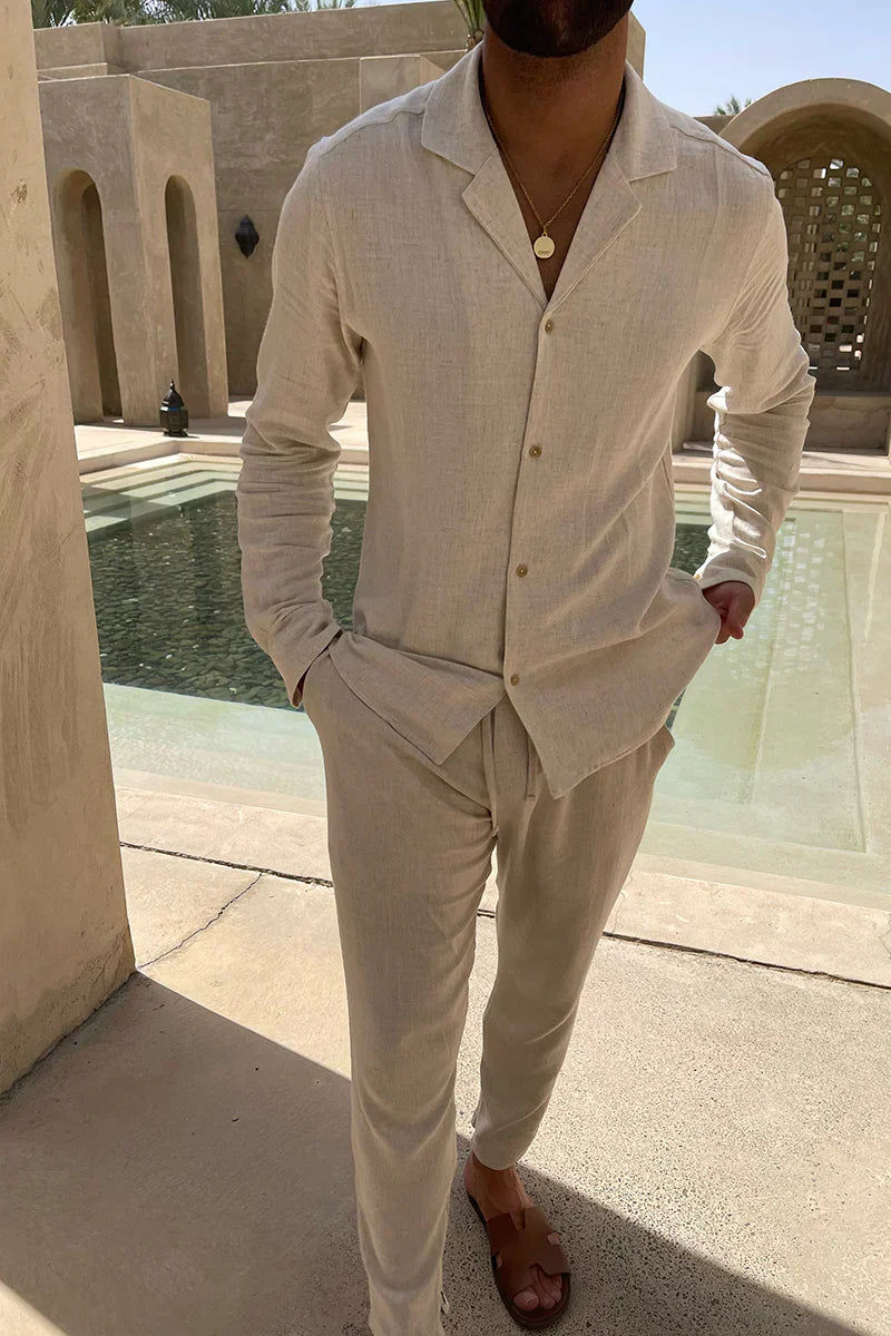 Ensemble homme printemps/automne.  Veste et pantalon décontractés, coupe moderne. Coton doux.
