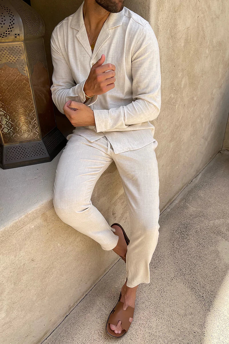 Ensemble homme printemps/automne.  Veste et pantalon décontractés, coupe moderne. Coton doux.