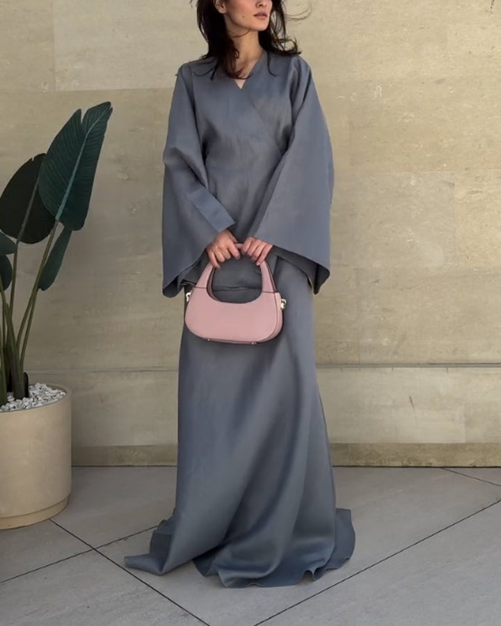 Ensemble jupe longue et tunique coton. Style élégant, coupe fluide.  Parfait pour occasions spéciales.