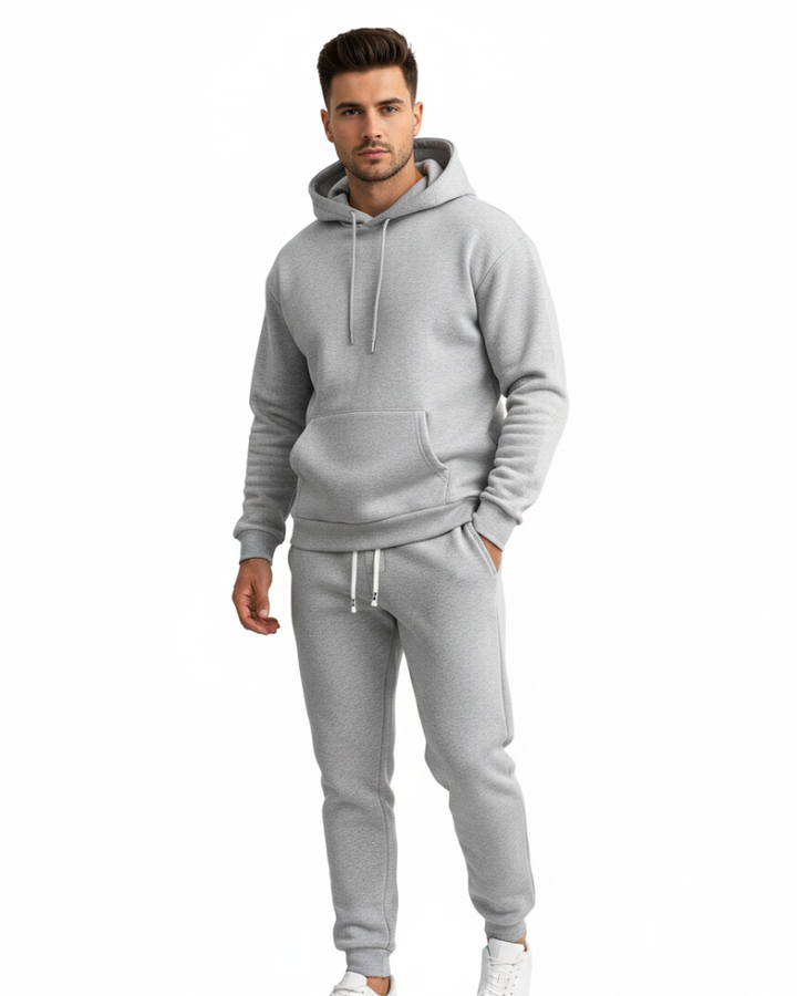 Ensemble sport homme décontracté 2 pièces, hoodie et jogging confortable pour printemps/automne.