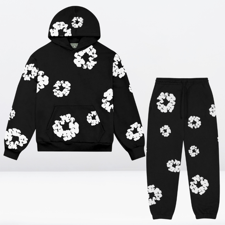 Ensemble survêtement unisexe en coton doux, idéal pour le sport et la détente, style casual.