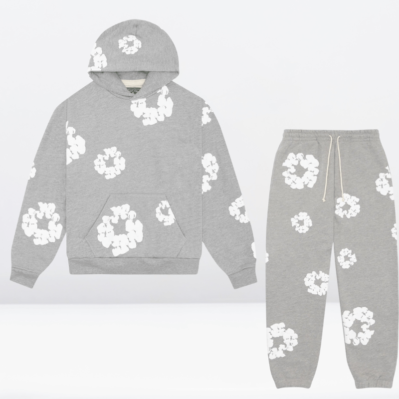 Survêtement confortable en coton doux unisexe, parfait pour la détente et le look casual automnal.