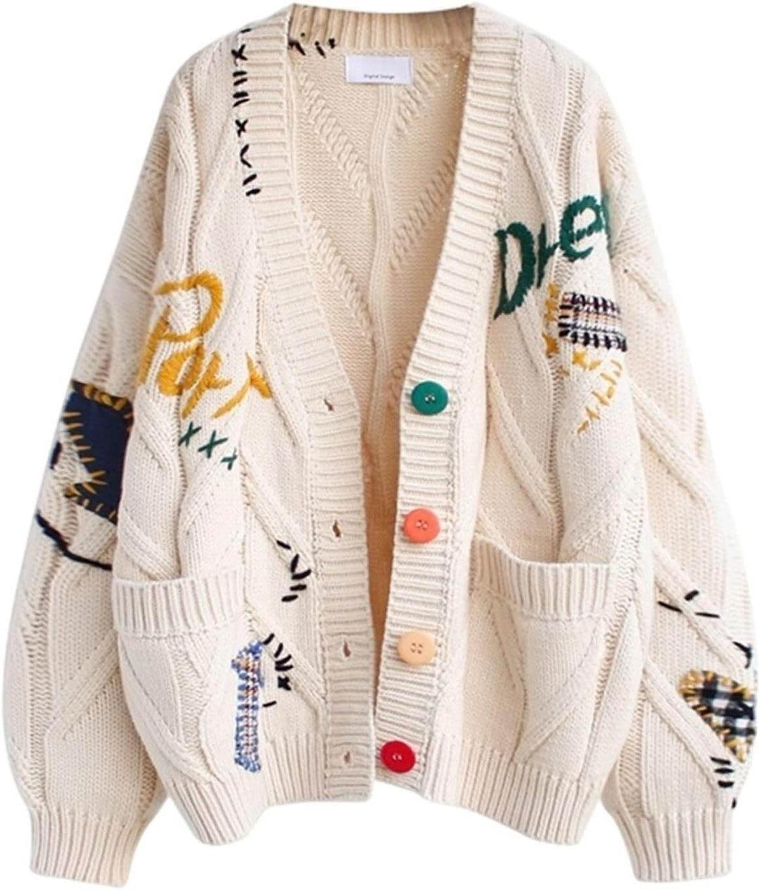 Esdlajks Söt Loose Knit Cardigan för Kvinnor – Japansk College Stil - Glowseva