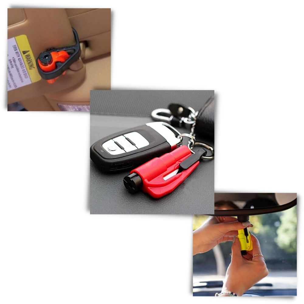 Outil essentiel 2 en 1 brise vitre et coupe ceinture

 - Ozerty
