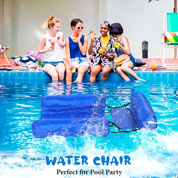 "Fauteuil de natation ergonomique flottant avec dossier, idéal pour confort et stabilité aquatique, piscine ou plage."