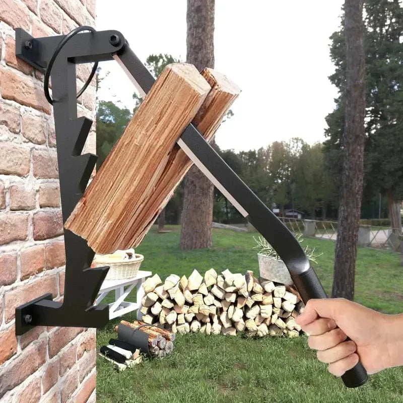 Fendeuse à bois murale robuste en acier.  Montage facile et sûr.  Coupe bois efficacement.