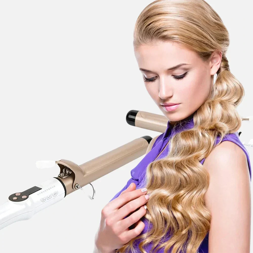 "Fer à Friser TwistCer moderne avec revêtement céramique, idéal pour cheveux courts crépus, créant boucles définies et éclata