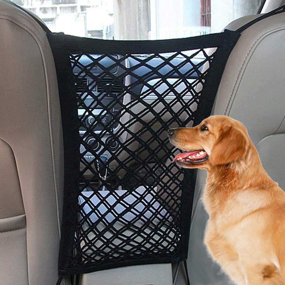 Filet sécurité chien voiture: protection optimale, installation facile.  Nylon résistant, adaptable, design élégant.