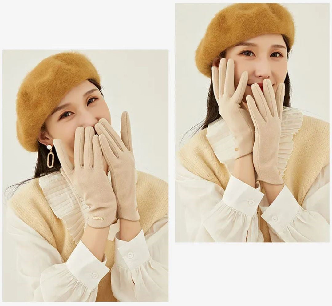 Gants femmes hiver, accessoire mode chaleureux et tactile, style classique élégant et polyvalent.