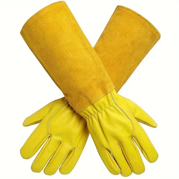 Gants de jardinage unisexes en cuir, offrant protection anti-épines et coupures pour l'élagage, confortables et durables.