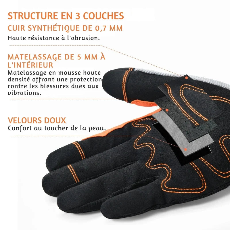 Gants confortables et protecteurs pour bricolage, jardinage, randonnée; adhérence supérieure.