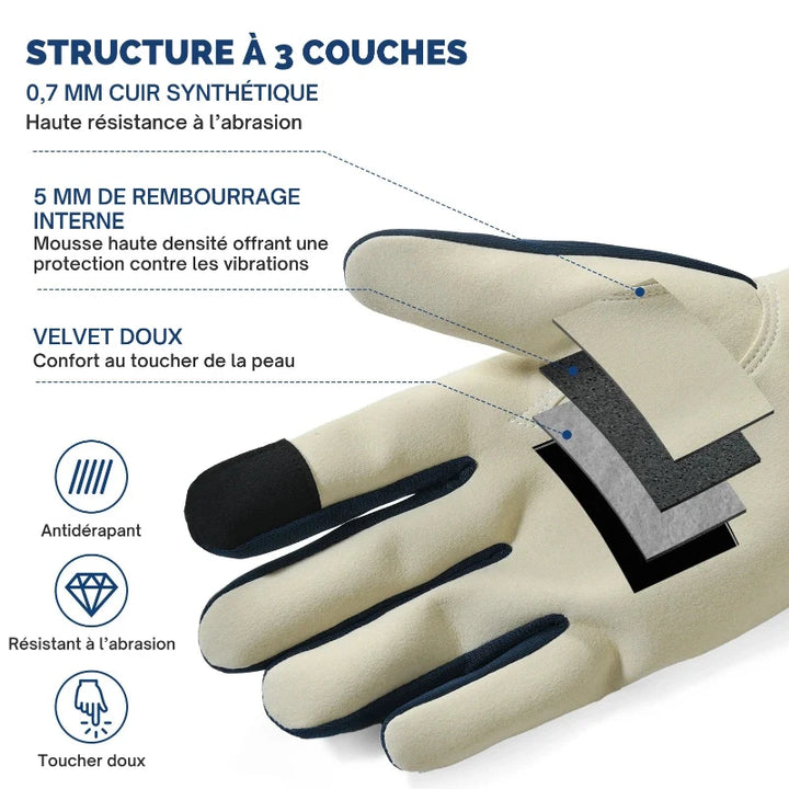 Paire de gants de protection pour le travail, idéaux pour mécanique, réparation et sécurité en extérieur.