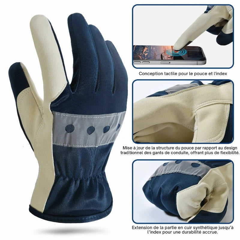 Gants de travail tactiles et confortables pour activités variées: jardinage, bricolage, manipulation précise.