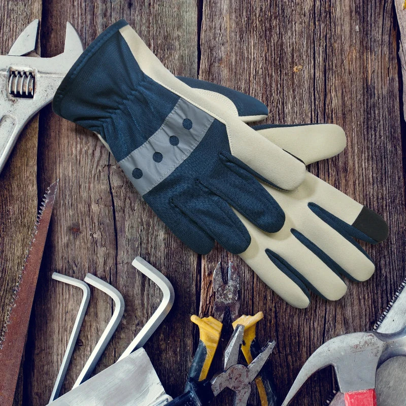 Gants de protection légers et résistants pour bricolage, jardinage ou mécanique, assurant sécurité et dextérité.
