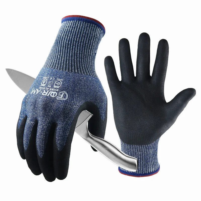Gants de travail unisexes anti-coupure pour protection maximale en industrie, bricolage ou jardinage.