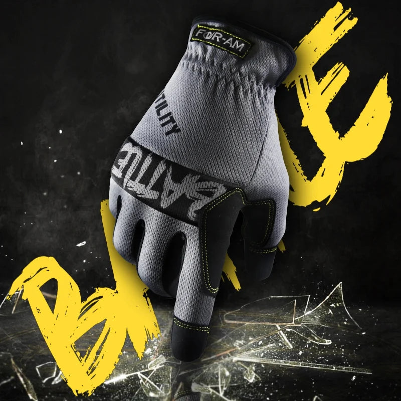 Protection main confortable : gants de travail tactiles, antidérapants, unisexes, parfaits pour tout projet.