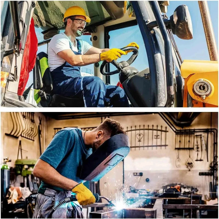 Gants de travail en cuir de vachette pour tous travaux, anti-abrasion, anti-coupures et résistants à la chaleur.