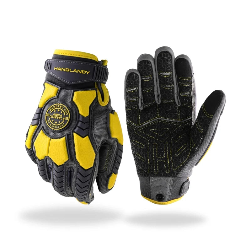 Gants de travail unisexes robustes anti-chocs, anti-coupure et tactiles pour protection industrielle et bricolage.