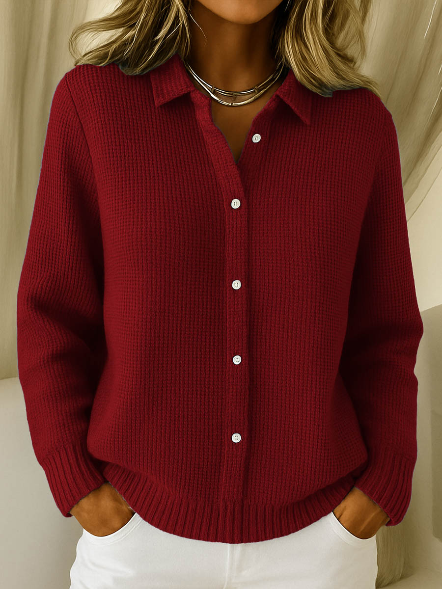 Gilet femme polyvalent à boutons, manches longues. Idéal pour un look chic ou casual en toutes saisons.
