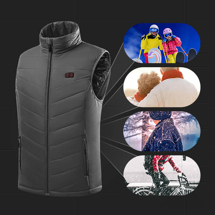 Gilet électrique chauffant homme pour ski, randonnée hivernale. Maintien au chaud lors des activités plein air.