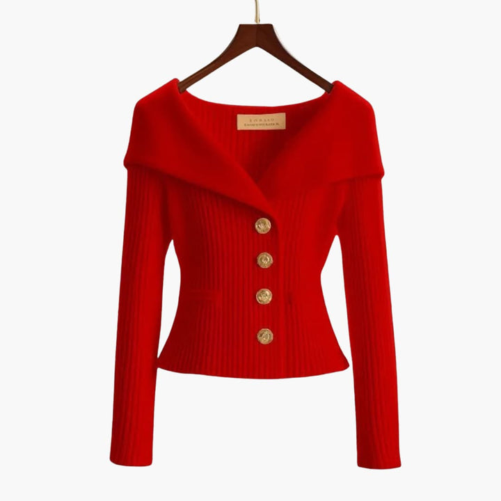 Gilet boutonné court élégant pour femme, en tricot côtelé confortable, parfait pour la mode féminine.