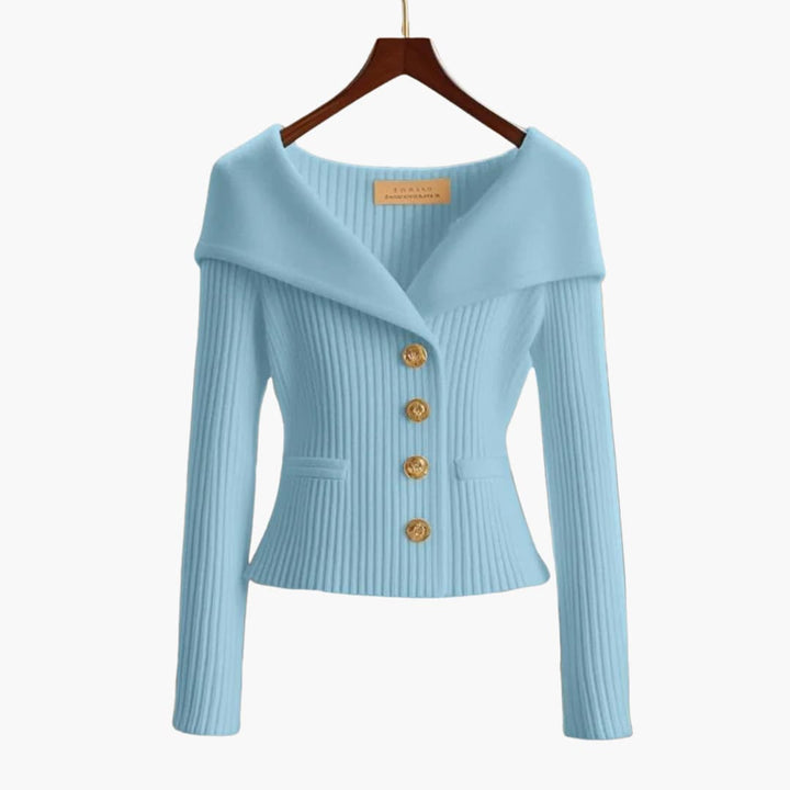 Vêtement femme polyvalent : gilet cardigan côtelé court boutonné, pour un look élégant au quotidien.