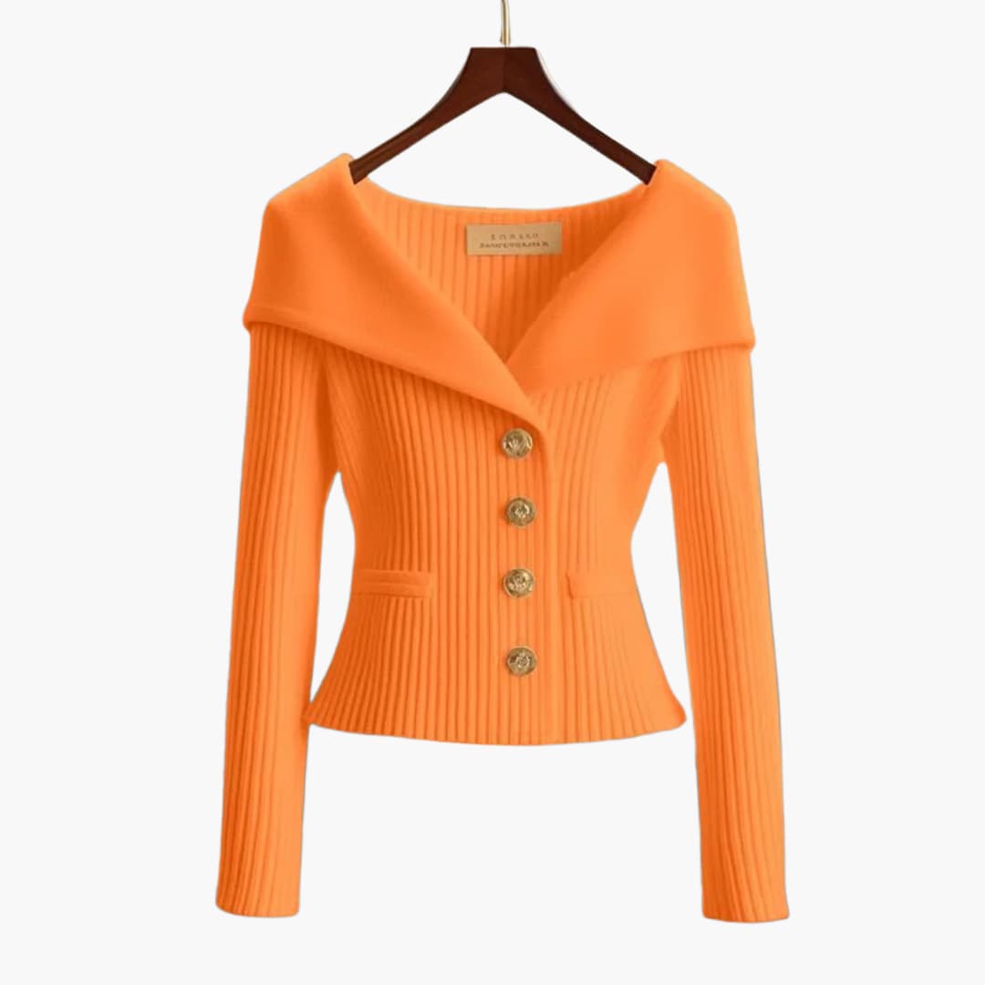 Gilet court femme, en tricot côtelé, idéal pour la superposition printanière ou automnale, style boutonné.
