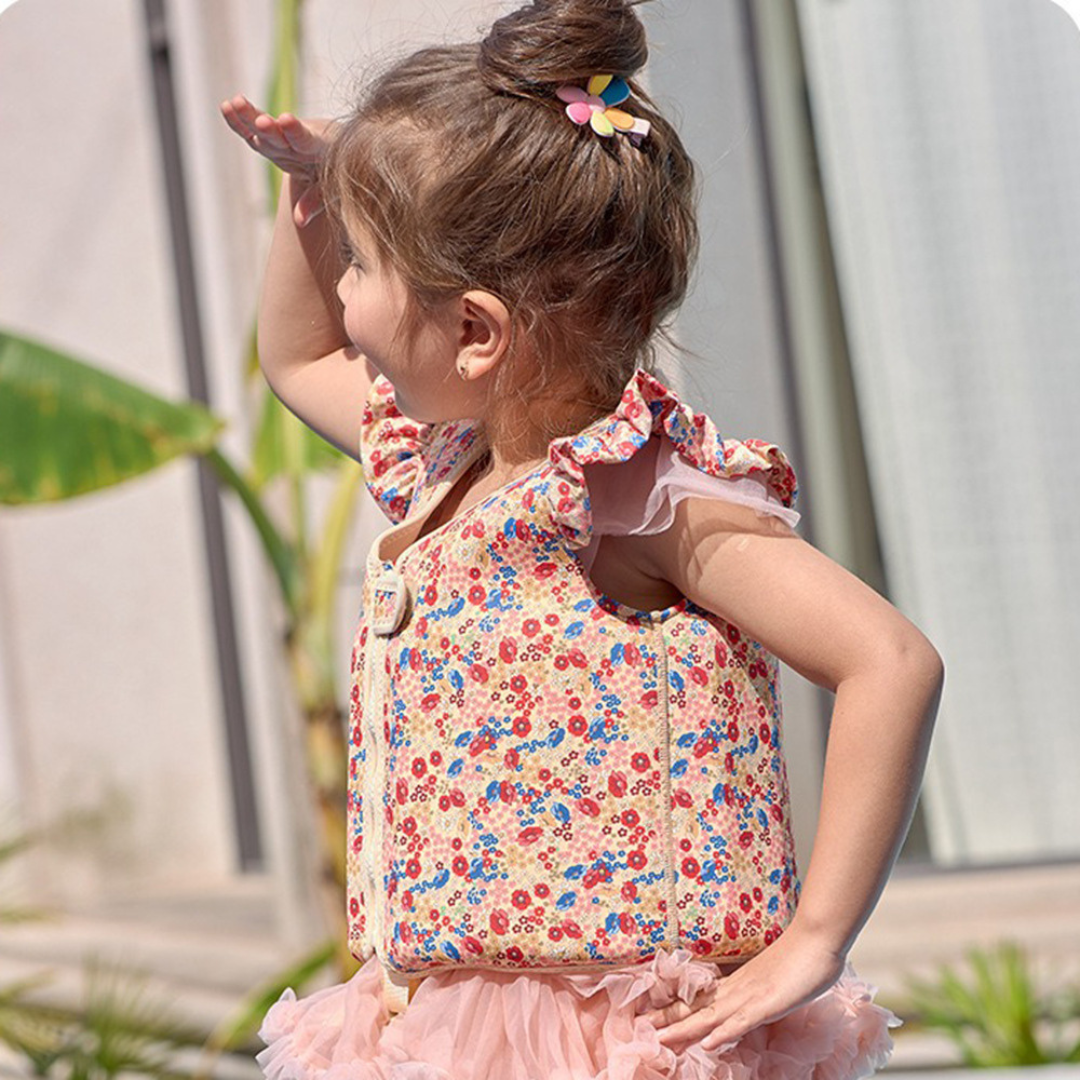 Gilet de natation enfant sécurisé, néoprène coloré, avec sangle et fermeture éclair, motifs amusants et flottabilité optimale