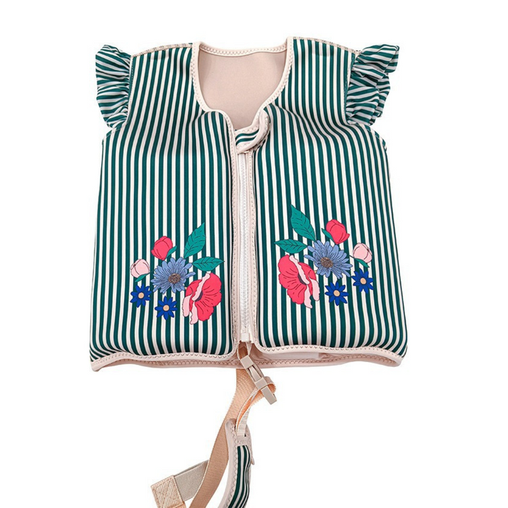 Gilet de natation enfant sécurisé, néoprène coloré, avec sangle et fermeture éclair, motifs amusants et flottabilité optimale