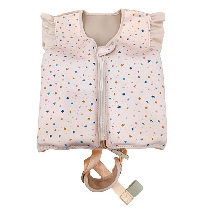 Gilet de natation enfant sécurisé, néoprène coloré, avec sangle et fermeture éclair, motifs amusants et flottabilité optimale
