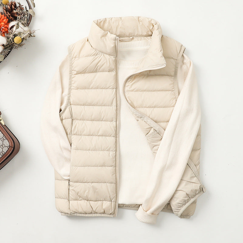 Gilet femme matelassé, confortable et décontracté, parfait pour un look polyvalent.