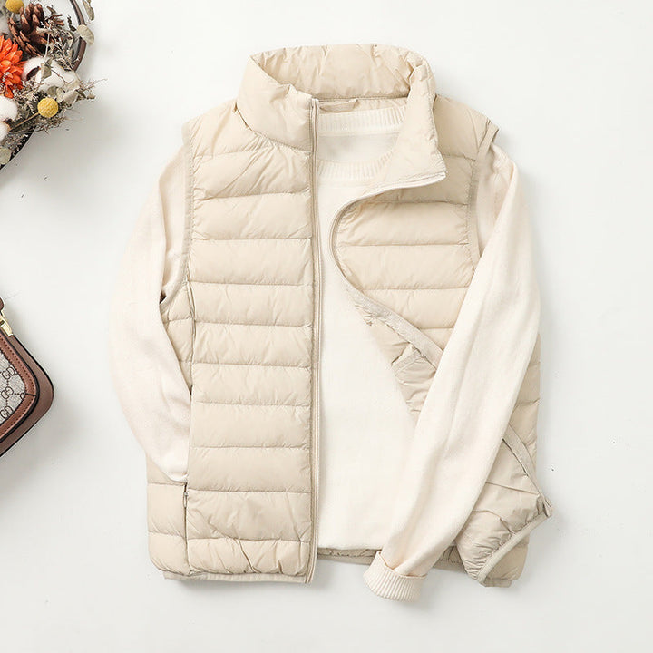 Gilet femme matelassé, confortable et décontracté, parfait pour un look polyvalent.