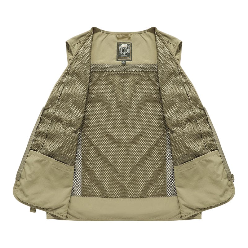 Gilet été multi-poches, léger et respirant.  Parfait pour activités outdoor. Plusieurs couleurs.