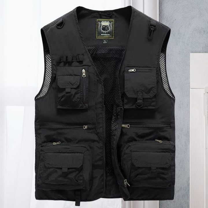 Gilet été multi-poches, léger et respirant.  Parfait pour activités outdoor. Plusieurs couleurs.