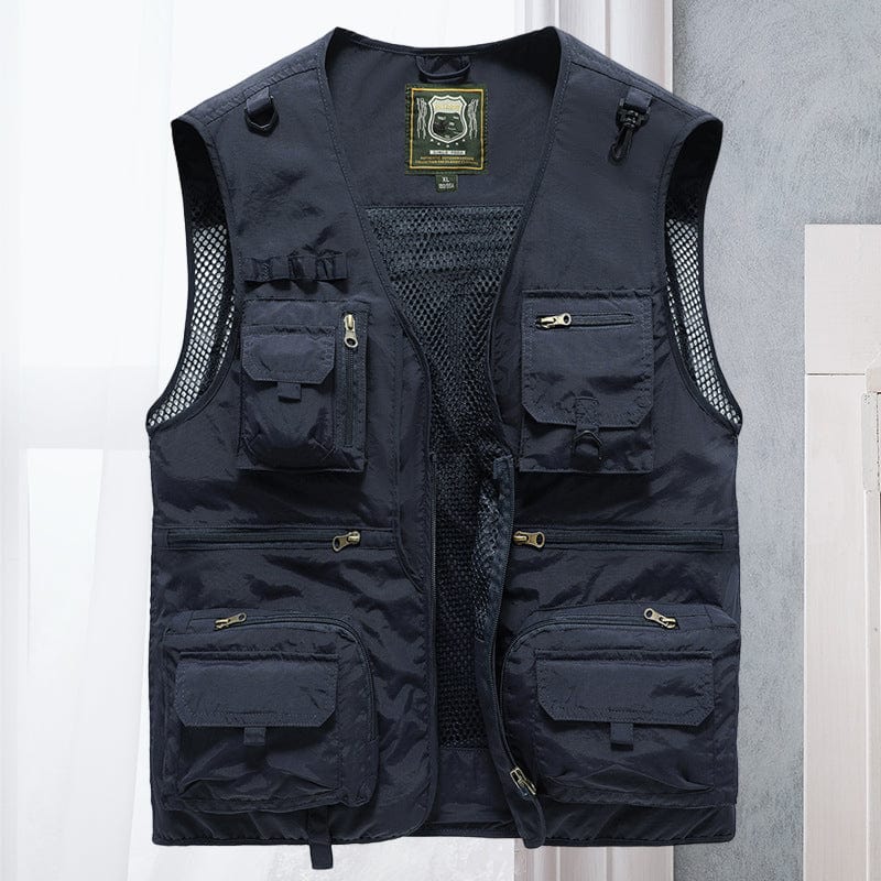 Gilet été multi-poches, léger et respirant.  Parfait pour activités outdoor. Plusieurs couleurs.