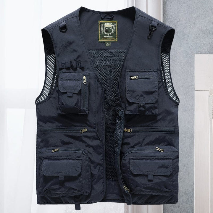 Gilet été multi-poches, léger et respirant.  Parfait pour activités outdoor. Plusieurs couleurs.