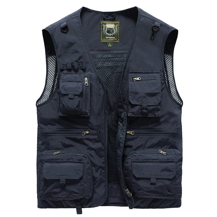 Gilet été multi-poches, léger et respirant.  Parfait pour activités outdoor. Plusieurs couleurs.